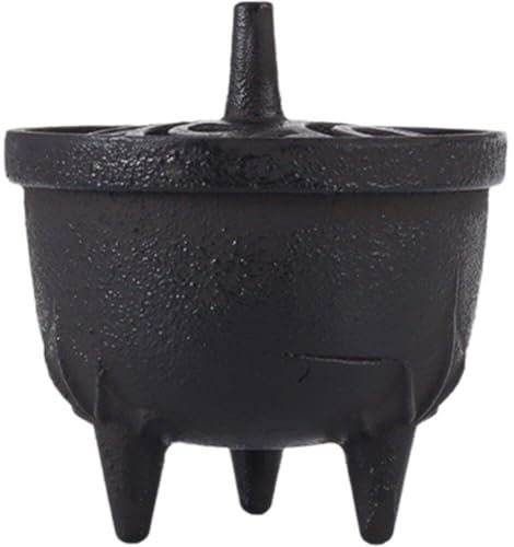 Porte-brûleur D'encens en Fonte, Brûleur D'encens Trépied Vintage avec Couvercle Porte-encens Cône pour Maison, Le Bureau, Décoration De Yoga