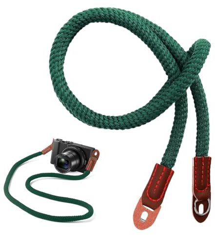 OMCGG 100x1CM Camera Strap, Cotton Neck Strap Camera Sling Strap Quick Release Camera Rope Safe Comfortable Camera Accessories for Cameras Travel Photography (Green)