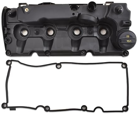 Hajus 1031047 Ventildeckel Zylinderkopfhaube + Öleinfülldeckel Ventildeckeldichtung 03L103469AD 03L103469S für Seat Leon VW Golf VII Passat Touran Caddy 1.6 2.0 TDI