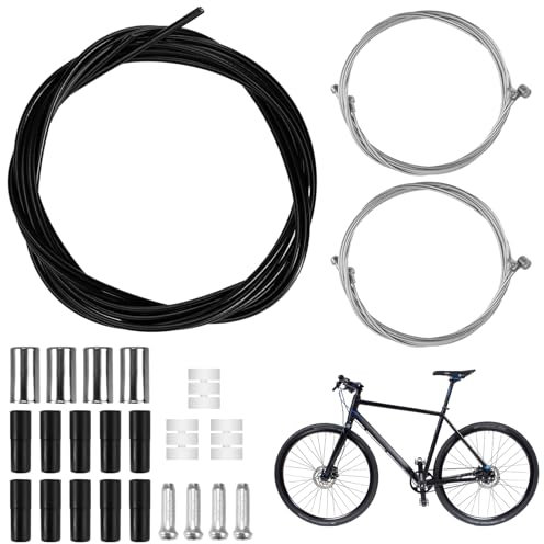 26 Stück Fahrrad Bremszug Set, Bremskabel Fahrrad, Bremszug Fahrrad Hinten, Bowdenzug Fahrrad Bremse, Bremsseil Fahrrad mit Endhülsen und Hülle, Bautenzug Fahrrad Bremse für Mountainbike, Rennrad