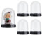 SUPERFINDINGS 4 Pcs Cloche en Verre en Bois pour Noël Socles 2.4pouce Socles de présentation Cloche avec Base Noire Dôme en Verre Rond pour la Décoration de Fleurs Objets de Collection Artisanat