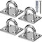 NathrBTV 4 Pcs M6 Heavy Duty Eye Plate Hook, 304 Stainless Steel Square Ceiling Hooks with 16 Screws for Yoga Training Swings - Bearing Weight: 300 KG