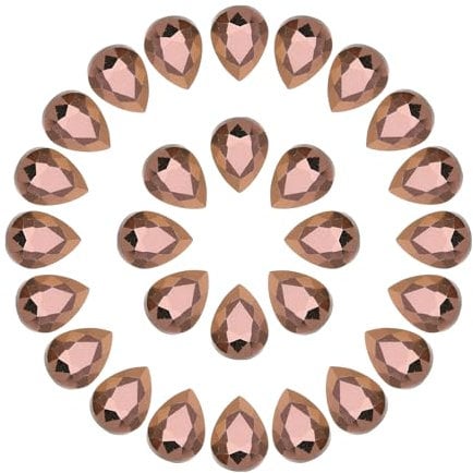 sourcing map 100Pcs 10 x 14 mm Teardrop Rhinestones Acrylic Pointed Back Rhinestone Beads Gems for Jewelry Making Costume Crystal Embellishments Crafts, Rose Gold