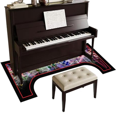 Tehocwiz Klavierteppich Antivibrationsmatte Klavier Akustik Polster Rutschfester Elektronisches Klavier Teppich Schlagzeugteppich für Klavier Elektronisches Klavier Studio 160 cm x 70 cm