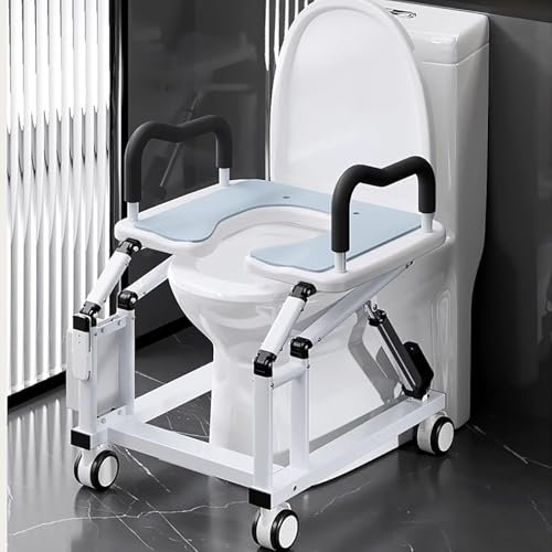 Electric Raised Toilet Seat,Electric Toilet Seat Lift,Powered Toilet Seat Riser with Handles,Toilet Lift Seat for Elderly,Tilting,Lifter for Disabled,Lifting Aids Wc,Support to 220lbs