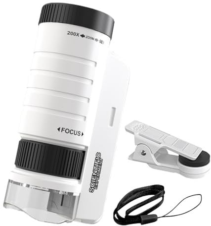 Handheld Microscope - Portable Digital Microscopes For ChildreMiniscope | 60X-120X Educational Microscopess | Little Scientist Miniscoper Kit | Kids Microscopic Tool Handheld With Rope And Phone Clip