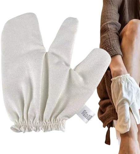Garshana Handschuhe aus Rohseide, Garshana Peeling-Handschuh für den Körper, ayurvedische Trockenbürste, Körperbürste, Lymphdrainage-Handschuhe, strahlendes Hautpeeling, ayurvedischer Massagehandschuh