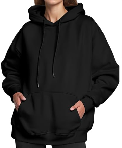 Neteson Felpa Donna con Cappuccio Oversize Maniche Lunghe Felpa Maglione | Autunno Inverno Hoodie Casual Sweatshirt con Tasche