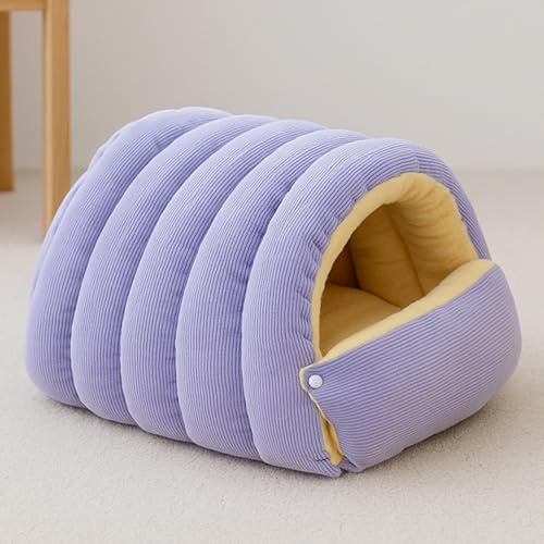 Warme Winterhöhle, Hundehöhle Kleine Hunde Indoor, Geschlossenes Katzenbett, Weicher Plüsch Haustierhöhle, Katzenbett Aus Cord Tunnelzelt, Für Innenbereich, Wohnzimmer, Garten