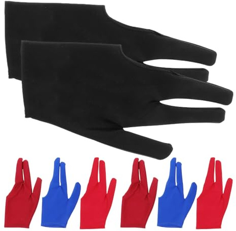 Homoyoyo Elastische Yo Yo Handschuhe 8 Stück mit 3 Finger Design Bequeme Billardhandschuhe für Snooker und Professionelle Queue Spieler