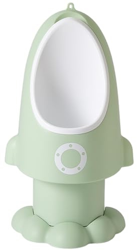Kleinkind-Urinal, verstellbares, spritzwassergeschütztes Babytöpfchen mit lustiger Cartoon-Form zum Aufhängen/Stehen, leicht zu reinigendes Trainingstöpfchen für Jungen von 1–6 Jahren, grün | Windele