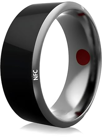 NFC Smart Ring - Universeller digitaler Fingerring mit ultraempfindlichem NFC-Chip für Datenfreigabe, kompatibel mit Mobiltelefonen (Größe:10#)