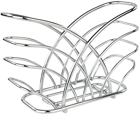 Spectrum Diversified Blumenform Aufrechter Serviettenhalter für Esstisch, Serviettenaufbewahrung für Moderne Küchenorganisation, zeitgenössisches Küchendekor, Legierter Stahl, Chrome, Vertical