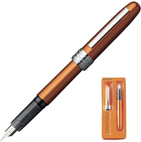 PLATINUM Plaisir PGB-1000#25 Fountain Pen/Nib Thicknesses: Fine/Colour: Nova Orange/Handmade/Plastic Packaging/Fountain Pen