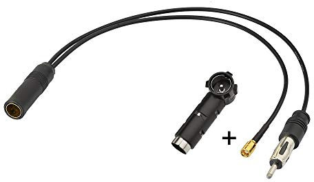 Eightwood DAB DAB + Antenna SMB Splitter Antenna DIN Spina DIN cavo treccia presa RG174 12 pollici 30cm per ricezione Digitalradio Blaupunkt Beat TechniSat Pioneer Sony