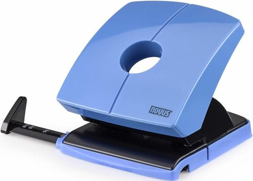 Novus B 230 Color ID Locher (30 Blatt, Anschlagschiene mit Formatvorgaben, Metall / Kunststoff) hellblau