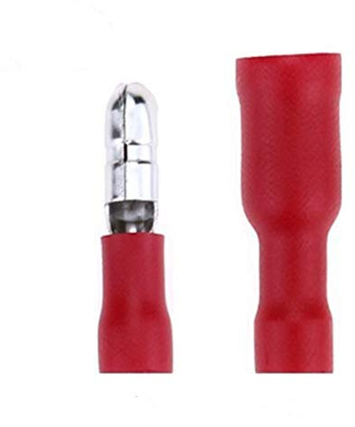 100Pcs Crimp Connectors,Electrical Connectors, Bullet Wire Connector Crimp 50 Female and 50 Male(Red)