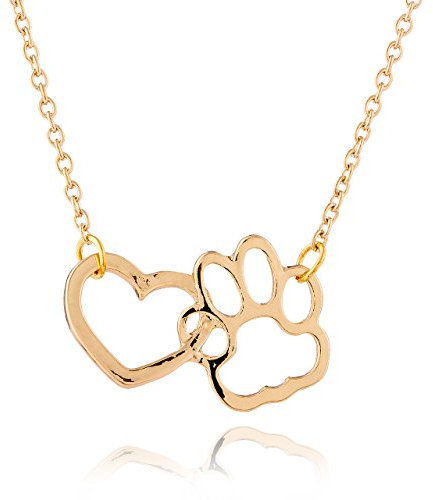 SELIA® Elegante Trend Damen Halskette in vielen Ausführungen - Hautverträglich Ohne Abfärben - Größenverstellbare Kette Schmuck für Frauen - Hochwertige Choker (Herz Pfote Gold)