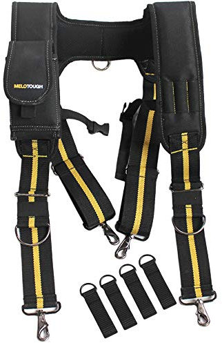 Porte-outils | Bretelles rembourrées avec support de téléphone amovible pour porte-outils, sangles réglables, attaches pour harnais de charpentier Dewalt CLC