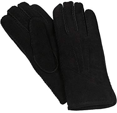 Harrys-Collection HC Damen Herren Handschuh aus echtem Lammfell, Farben:schwarz, Handschuhgröße:L