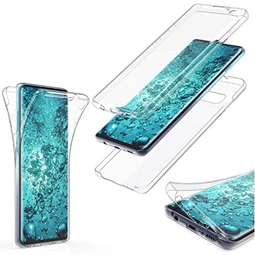 MOELECTRONIX Hülle passend für Huawei P Smart 2019 Pot-LX1 Komplettschutz 360 Grad TPU Silikon Tasche Full Cover Case Transparent