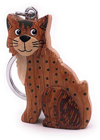 H-Customs Katze Cat Haustier niedlich süß Holz Edel Handmade Schlüsselanhänger Anhänger