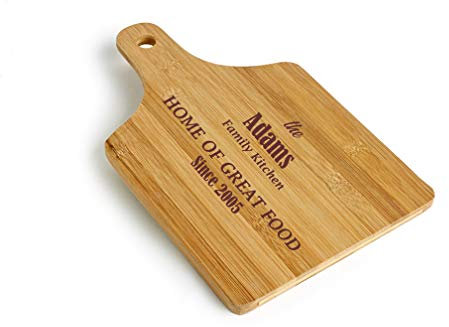 Tagliere personalizzato per famiglie, idea regalo per matrimoni, per anniversario di riscaldamento della casa, in bambù, con incisione gratuita