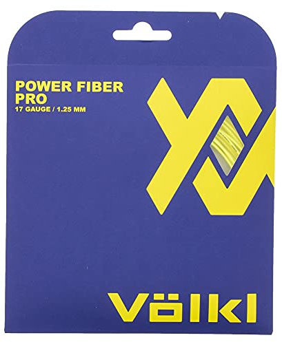 VOLKL Power Fiber Pro | Tennisschlägersaite | Haltbarkeit | Gefühl & Kontrolle | Multifilament-Saite (Neongelb, V29405_18G, Set)