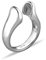 Quiges 925 Silber Eligo Ring Gekneift für austauschbar 10 mm Kugel