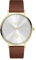 Liebeskind Berlin Damen Analog Quarz Uhr mit Leder Armband LT-0252-LQ Ip Gold-braun