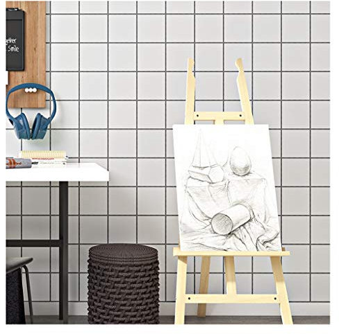 CCFENG Moderne Papier Peint à Carreaux Noir et Blanc carré Minimaliste, Tissu Non tissé, Mur de Fond de Salon TV Nordic, Papier Magasin de vêtements