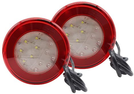 Paar 12V/24V LED Leuchte rund Rückleuchte Nebelschluss Bremslicht Rückfahrlicht Anhänger Trailer