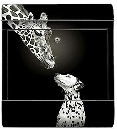 motivX-Ideenwerkstatt Briefkasten Kombi Wandbriefkasten mit Motiv Giraffe und Hund