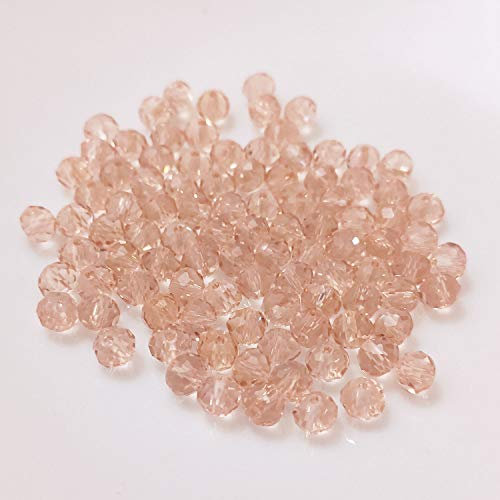 (8 mm/Creme) Glasperlen - Bastelperlen aus Glas facettiert Kristall Diamant Optik Loch Perlen zum Basteln auffädeln Armbänder Traumfänger bunt Set DIY kleine große Kinder Schmuck