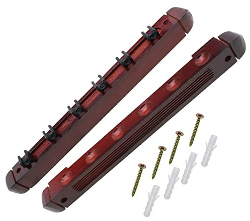 OTOTEC Support mural pour queue de billard à 6 trous - En bois - Pour salle de jeux, bars, clubs, joueurs de billard