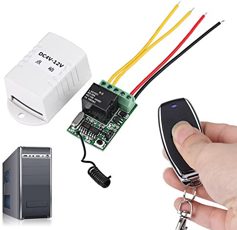 DC 4V 5V 6V 7,4V 9V 12V Funkrelais Fernbedienung Ein Schlüsselschalter Empfänger + Sender für Beleuchtung Deckenventilator Garagentoröffner Tor Auto & Mehr