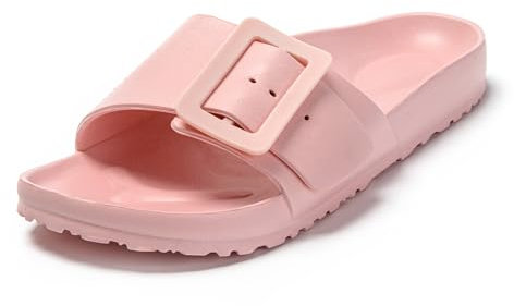 JOMIX Ciabatte Donna Estive Comode Pantofole Mare Donna di Gomma Morbide e Antiscivolo Adatto per Indossare la Spiaggia Piscina a Casa SD2002 (Rosa, 41)