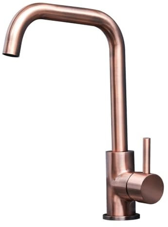 Liquida W10CP D-Shape Swivel Spout Single Lever Copper Kitchen Mixer Tap