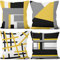Aoihrraan 40x40cm 4er Set Dekorativ Kissenbezug Gelb Grau Weiß Modern Geometrisch Muster Weicher Plüsch Quadratischer Kissenbezug Bett Wohnzimmer Draussen Balkon Terrasse Patio Stuhl Garten Sofá
