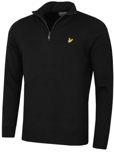 Lyle & Scott Herren 1/4 Zip Pullover - Jet Schwarz - M