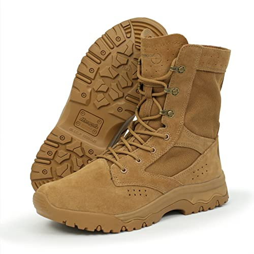 HANAGAL Men's Military Tactical Boots 8 Lightweight