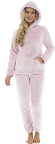 KATE MORGAN Womens Pyjamas Warm Fleece Pyjamas for Women Sets Pjs with Pockets S-XL | Soft Twosie Pyjama Set for Ladies Gifts for Her XL Pink Snuggle