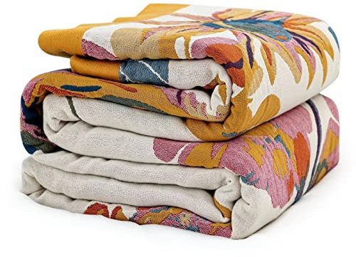 SAYT RLAE Decke Boho Tagesdecke Kuscheldeck Baumwolle Doppelseitig Bettwäsche, Bed Sofa Blanket Cover Sheet, Baumwolldecke Couchdecke Sesseldecke Wendedecke Bettüberwurf, 200x230cm