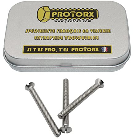 Vite testa fresata bombata scanalata M5 x 50 mm: scatola 10 viti in acciaio inox per dado rondella | viti a testa svasata bombata spaccata in acciaio A2 | metallo antiruggine - DIN 964 | Scatola