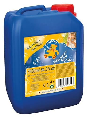 PUSTEFIX Nachfüllkanister I 2,5 l Seifenblasenflüssigkeit I Bunte Bubbles Made in Germany I Seifenblasen für Hochzeit, Kindergeburtstag, Sommerfest I Bunte Seifenblasen für Kinder & Erwachsene