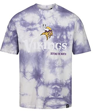 Recovered Minnesota Vikings NFL Tie-Dye Relaxed Oversized T-Shirt Purple White - XL
