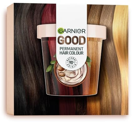 GARNIER GOOD Coloración Permanente Premium Starter Kit, Color Brillante 8 Semanas, 100% Cobertura de Canas, 90% Origen Natural, Sin Amoniaco, Vegano, Cruelty Free, 7.12 Rubio Café Latte
