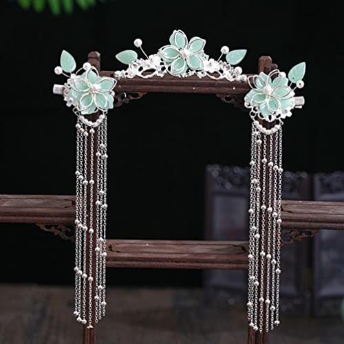 OUSIKA Chinesische Haarnadel Schmuck Blume Perlen Quasten Step Shake Hair Sticks Clips Frauen Hanfu Kleid Haarschmuck Als Show Zubehör