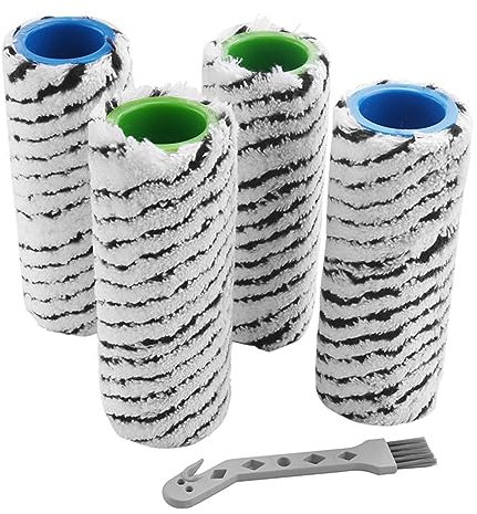 TEidea 4 X Brosse à Rouleau Compatible for Karcher FC7 FC7 Advanced FC5 FC5 Advanced FC3 pièces de Nettoyage de Sol Rechargeables