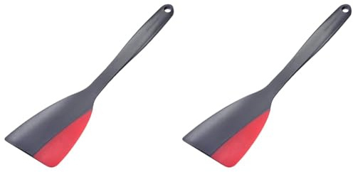 Westmark Pfannenwender/-schaber mit Silikonkante, Länge: 31 cm, Kunststoff/Silikon, Flexi, Schwarz/Rot, 15702270 (Packung mit 2)